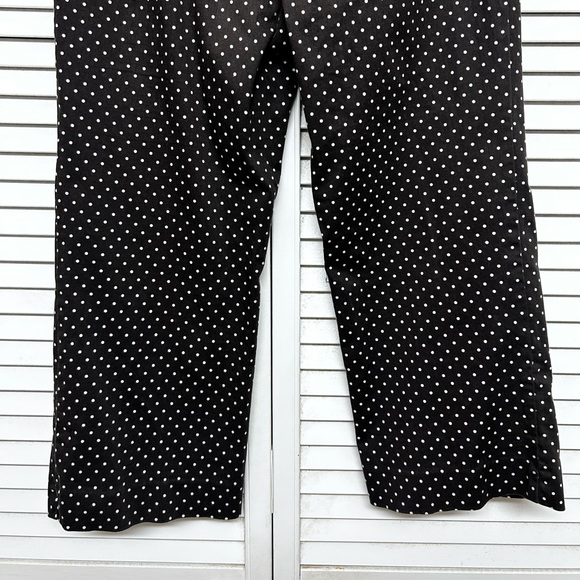 Ann Taylor Women’s Size 6 Petite Cropped Choco Brown White Polkadot Pants Slacks - Picture 6 of 14